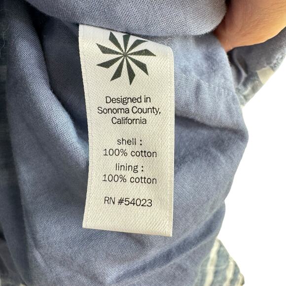 Athleta Blue Striped Barbados 100% Cotton Lined Short Sleeve Mini Dress Size XXS - Picture 9 of 10